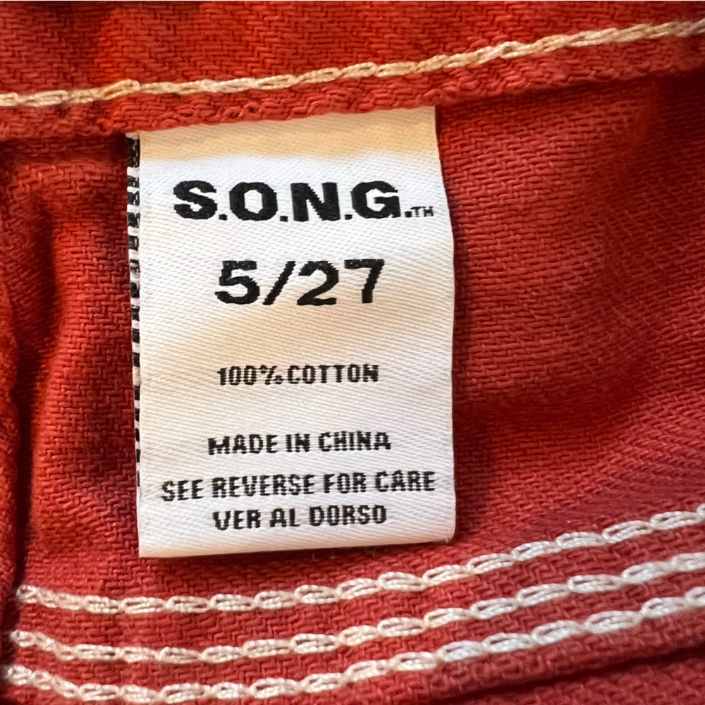 S.O.N.G. Carpenter 90s Boyfriend Jeans Burnt Orange Size 5/27 - Picture 6 of 8